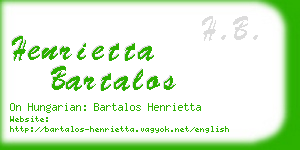 henrietta bartalos business card